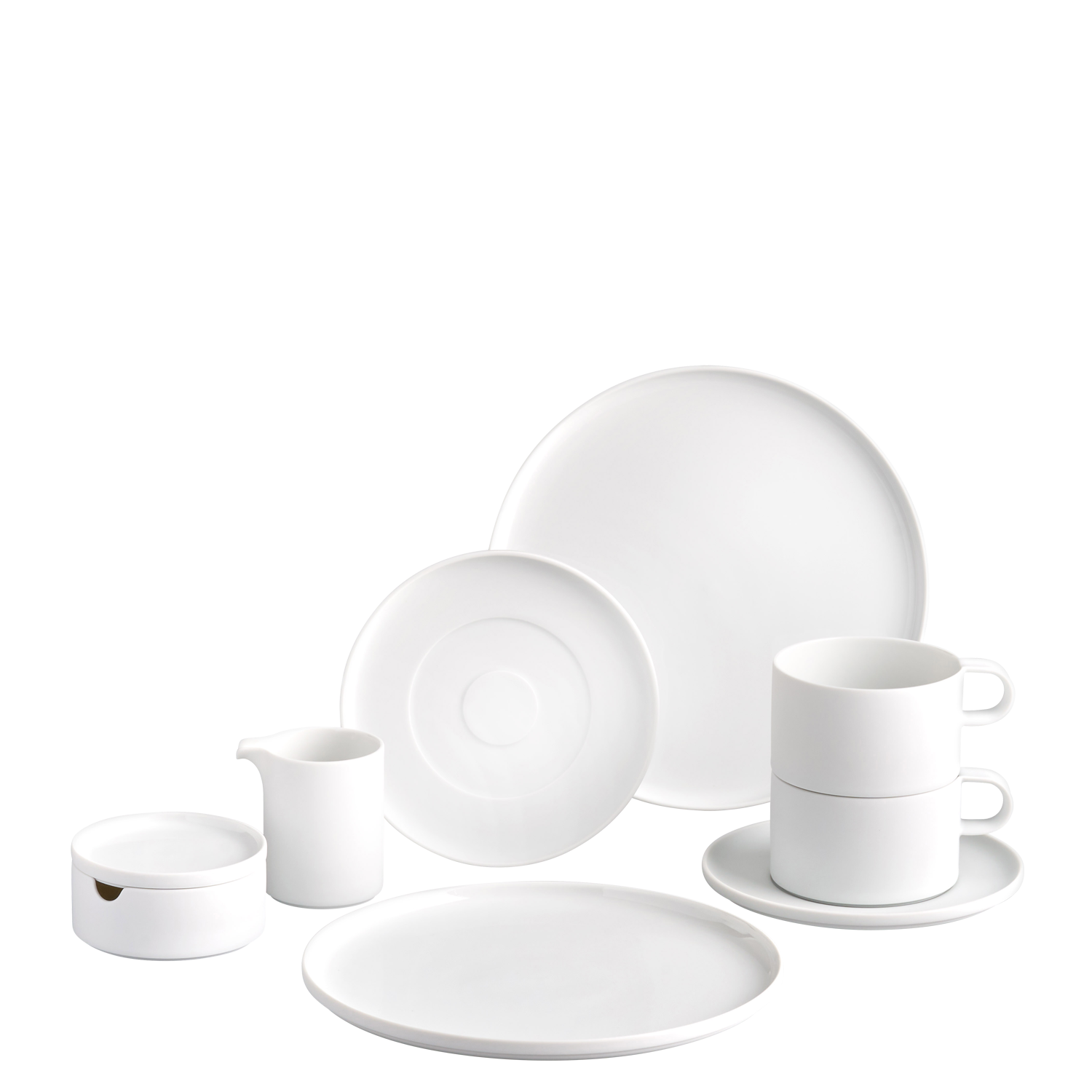 Geschirr-Set Kaffee 9-tlg. – DATUM Satin White modern