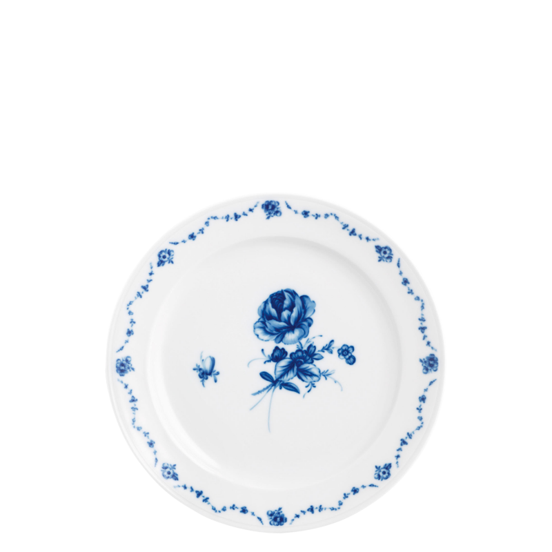 img1_fl_641242497_speiseteller Weißer Teller mit blauer Blumenmalerei, umlaufender zarter Blumenrand, classic Kollektion. Fürstenberg Porzellan.