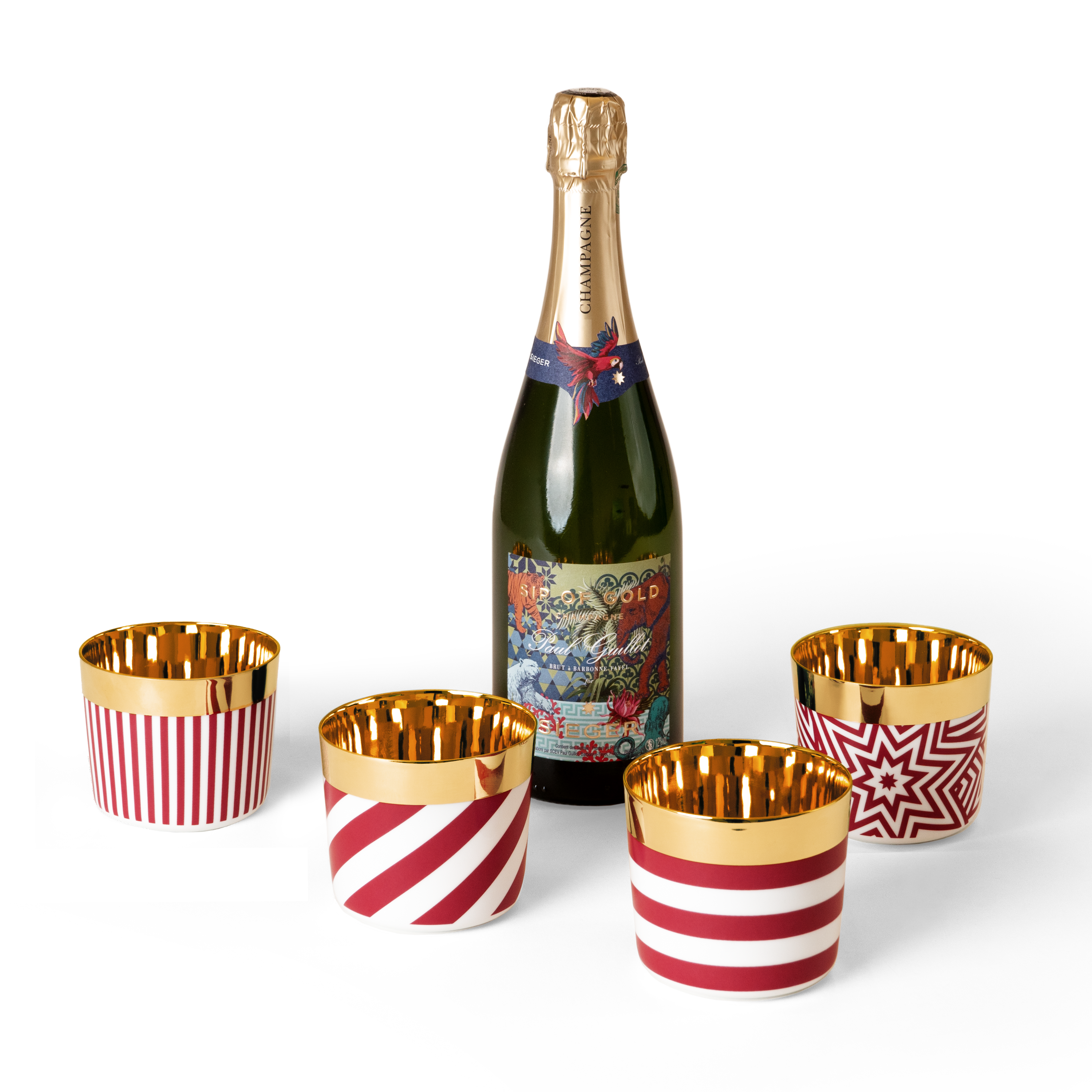 Set Champagne x RED POP Edition, 4 Becher