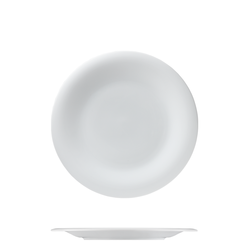 img1_fl201622weiss_fruehstuecksteller Weißer Suppenteller in Seiten- und Draufsicht, schlichtes Design. Fürstenberg Porzellan.
