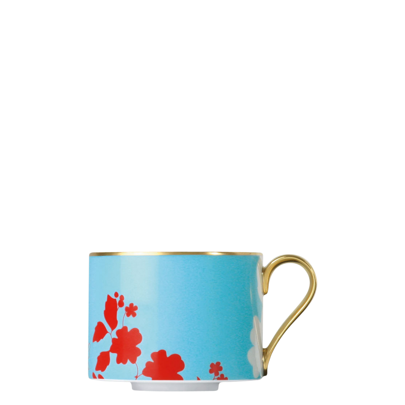img1_ob20065_5700_kaffeeobertasse Blaue Tasse mit roten Blüten und goldenen Details. Fürstenberg Porzellan.