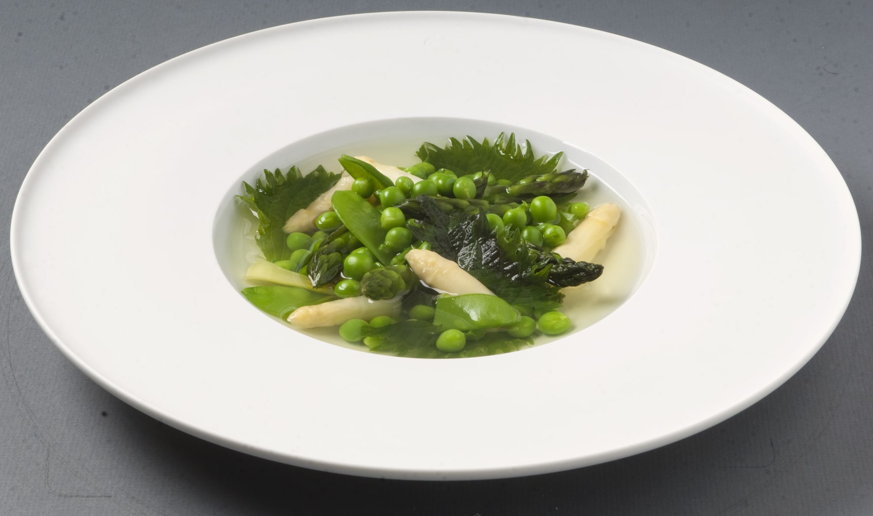 SPRING VEGETABLES IN A SHIZO BROTH SPRING VEGETABLES IN A SHIZO BROTH