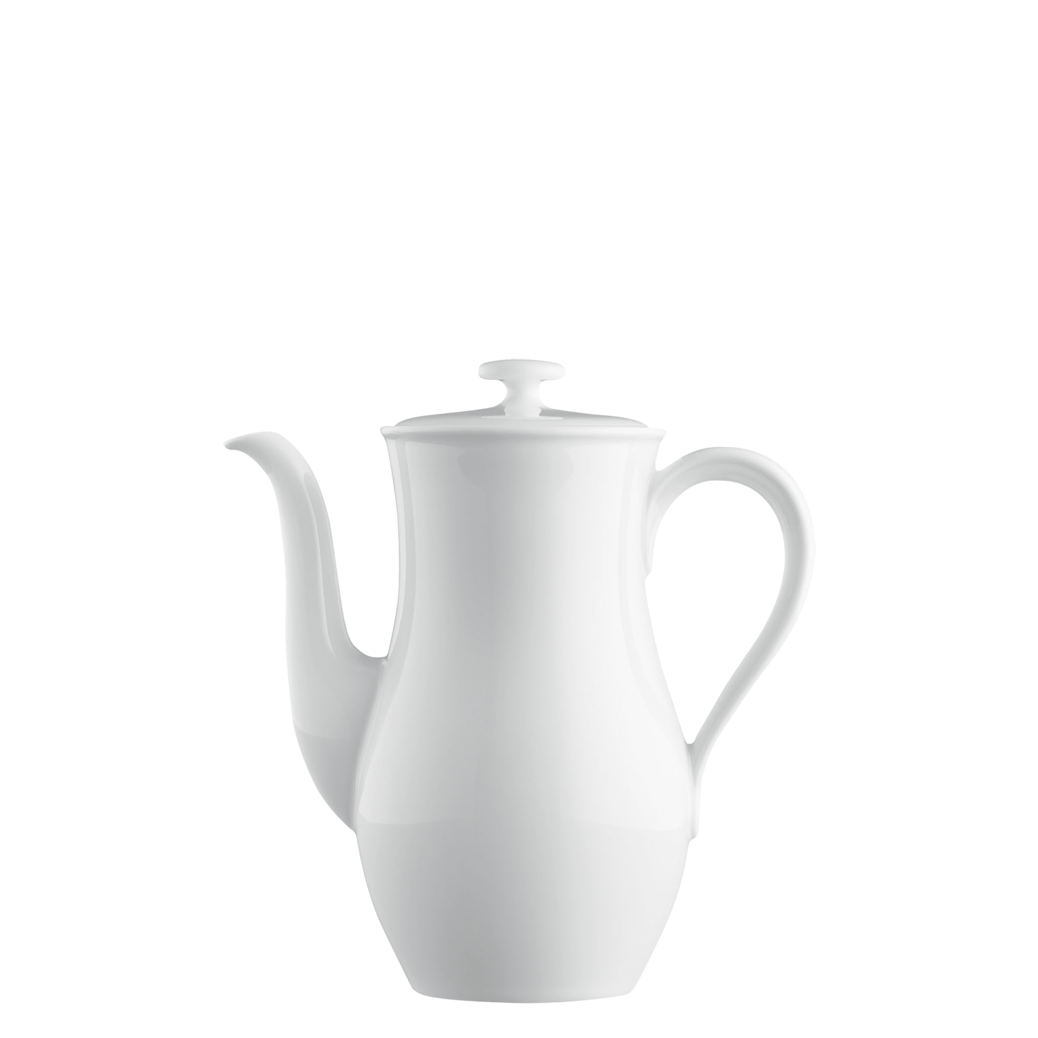 Weiße Porzellankanne mit Deckel und geschwungenem Henkel, zeigt klassische Eleganz. Fürstenberg Porzellan. Weiße Porzellankanne mit Deckel und geschwungenem Henkel, zeigt klassische Eleganz. Fürstenberg Porzellan.