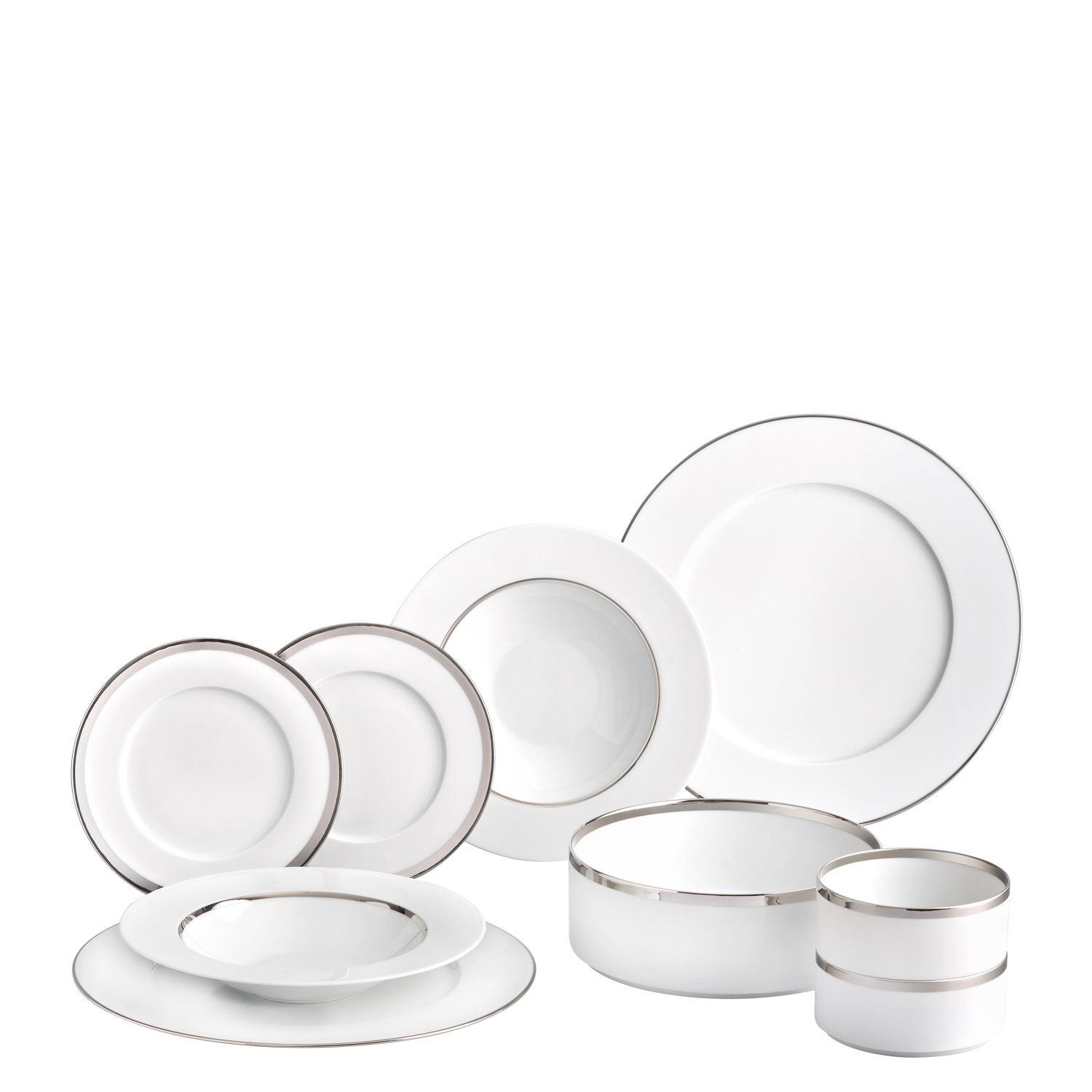 Geschirr-Set Dinner 9-tlg. – TREASURE PLATINUM zylindrisch