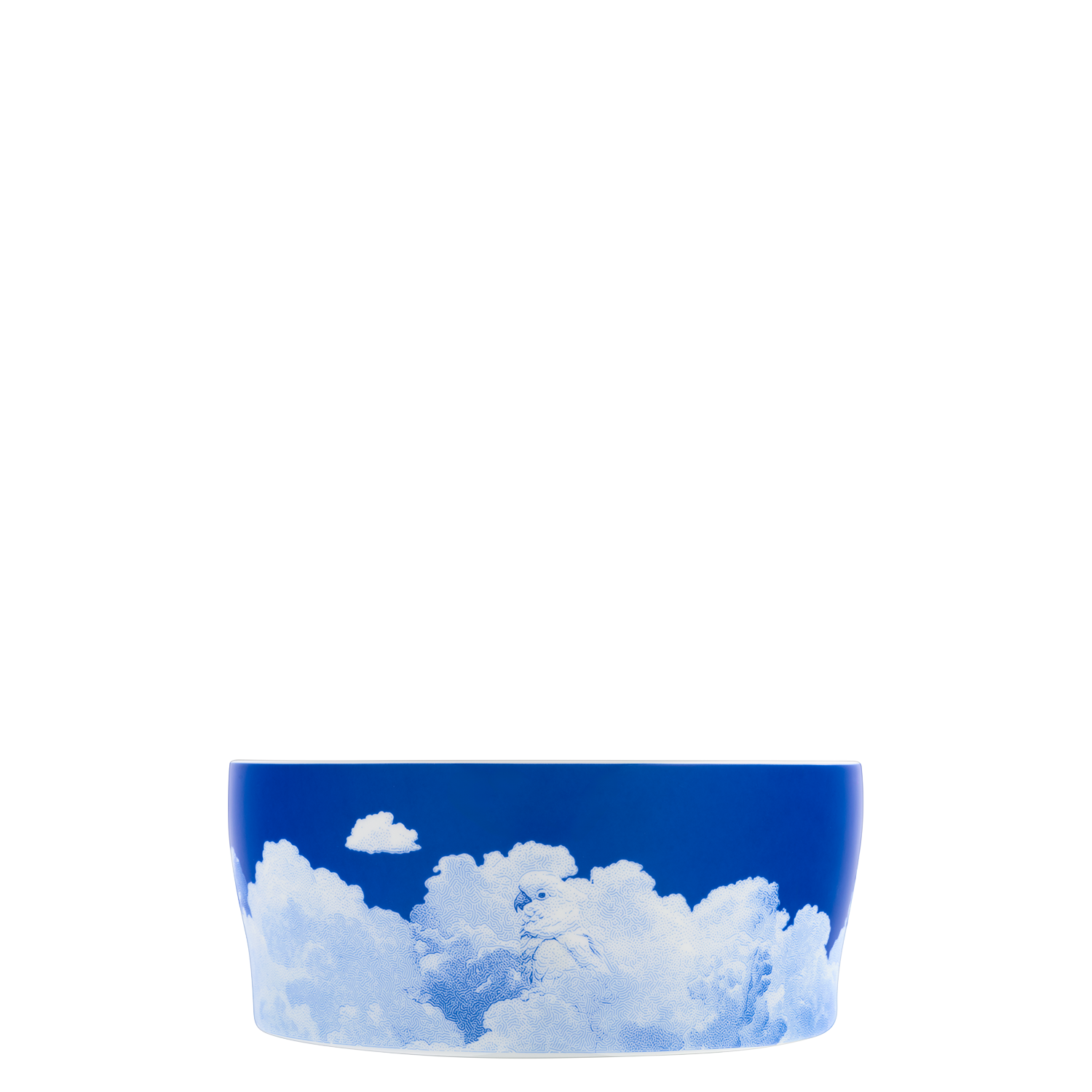 Schüssel rund Blaue Porzellanschale mit weißem Wolkendekor auf blauem Hintergrund. Fürstenberg Porzellan.