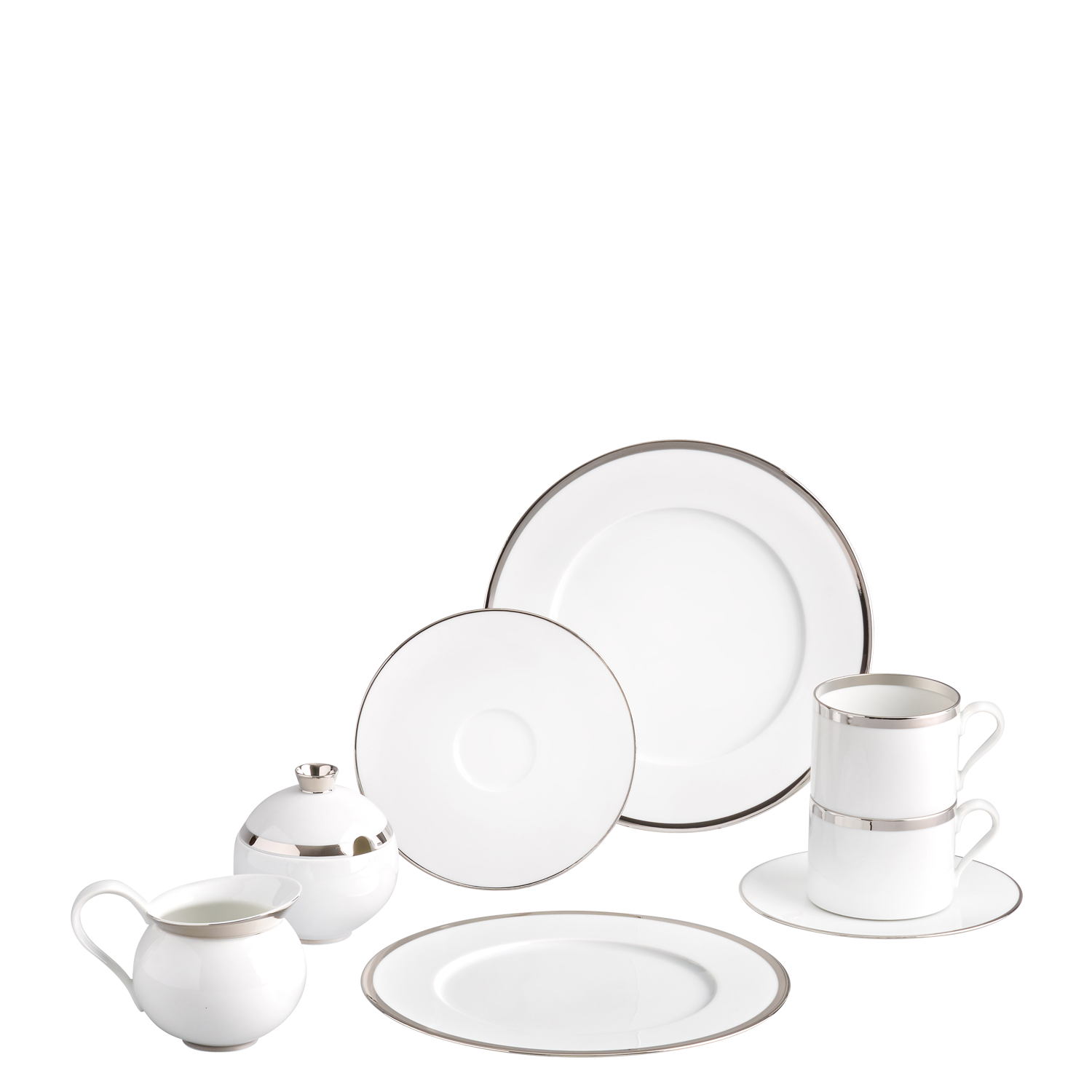 Geschirr-Set Kaffee 8-tlg. – TREASURE PLATINUM zylindrisch