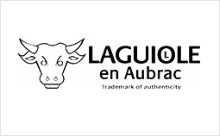 Logo zeigt Stierkopf, Text "Laguiole en Aubrac, Trademark of authenticity". Fürstenberg Porzellan.
