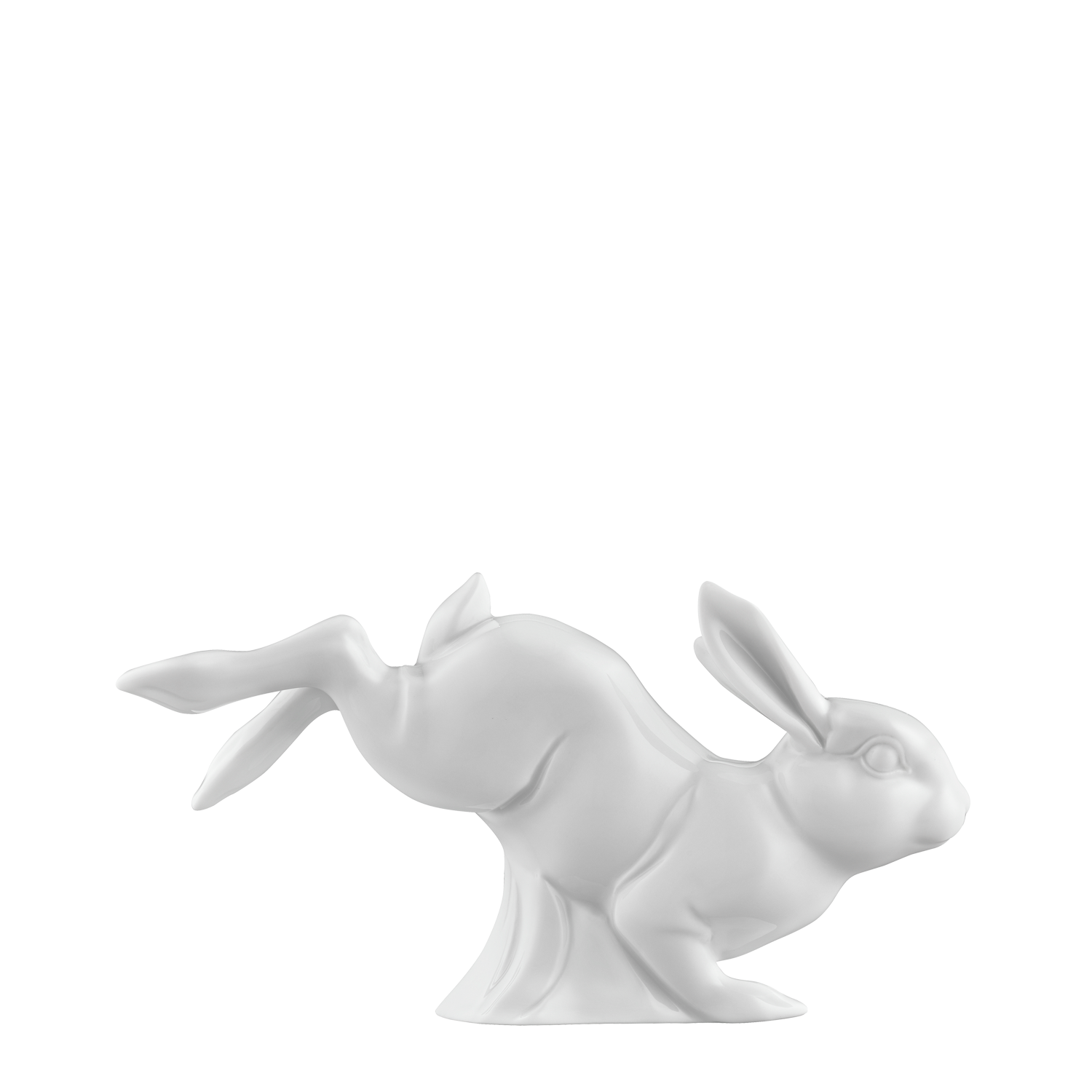 Porzellanfigur eines springenden Hasen auf weißem Hintergrund. Fürstenberg Porzellan. Porzellanfigur eines springenden Hasen auf weißem Hintergrund. Fürstenberg Porzellan.