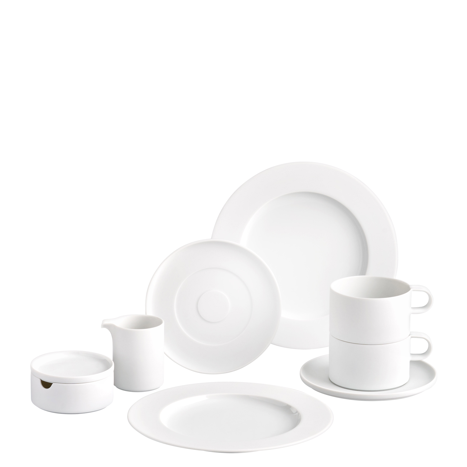 Geschirr-Set Kaffee 9-tlg. – DATUM Satin White klassisch