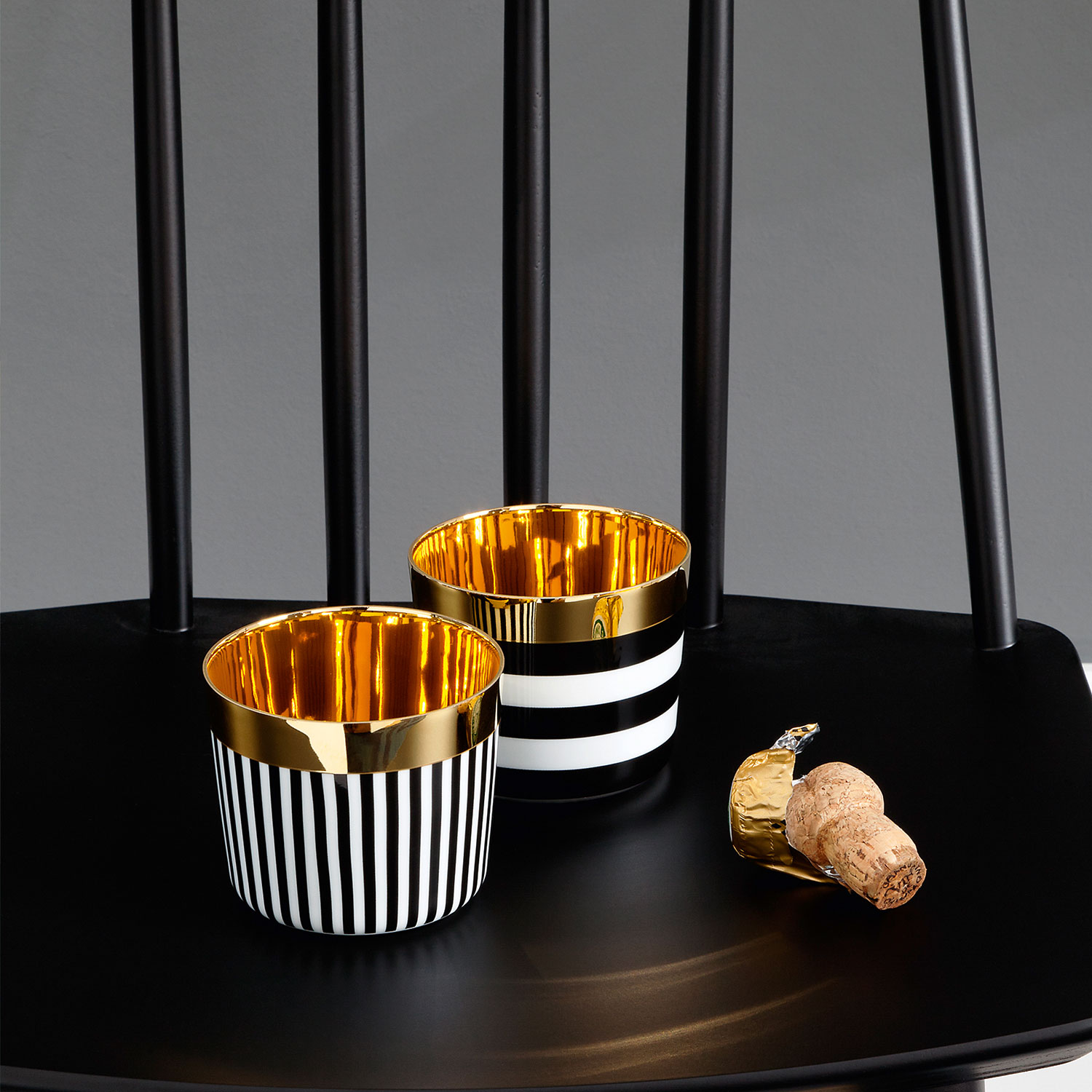 Champagnerbecher CA` D`ORO, vertikal gestreift