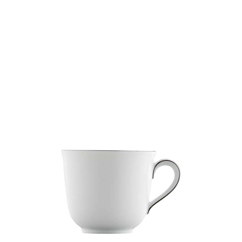 img1_OB63955003 Weiße Tasse mit Henkel steht auf weißem Hintergrund. Fürstenberg Porzellan.
