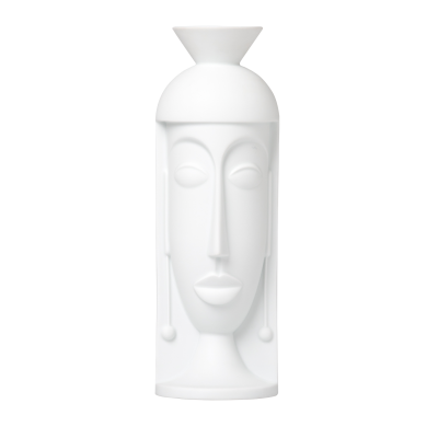 Weiße Porzellanvase in Form eines stilisierten Gesichts, modern gestaltet. Fürstenberg Porzellan. Weiße Porzellanvase in Form eines stilisierten Gesichts, modern gestaltet. Fürstenberg Porzellan.