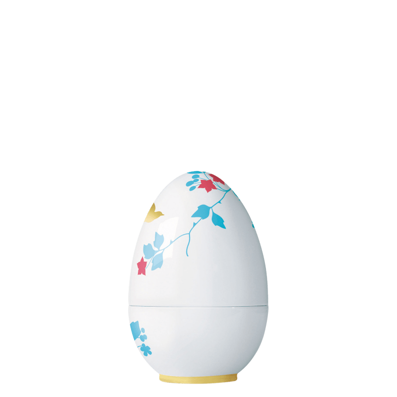 Porzellangefäß, eiförmig, bemalt mit bunten Blumenmotiven. Fürstenberg Porzellan. Porzellangefäß, eiförmig, bemalt mit bunten Blumenmotiven. Fürstenberg Porzellan.