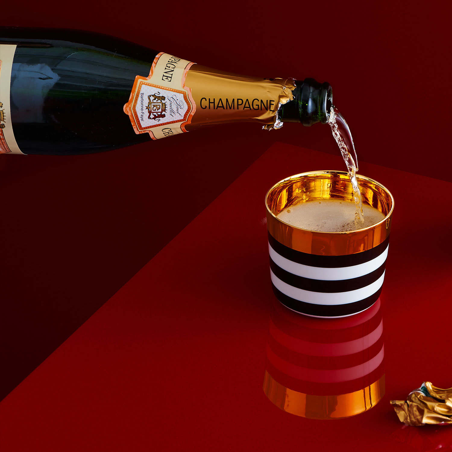 Champagne goblet CA` D`ORO, cross stripes