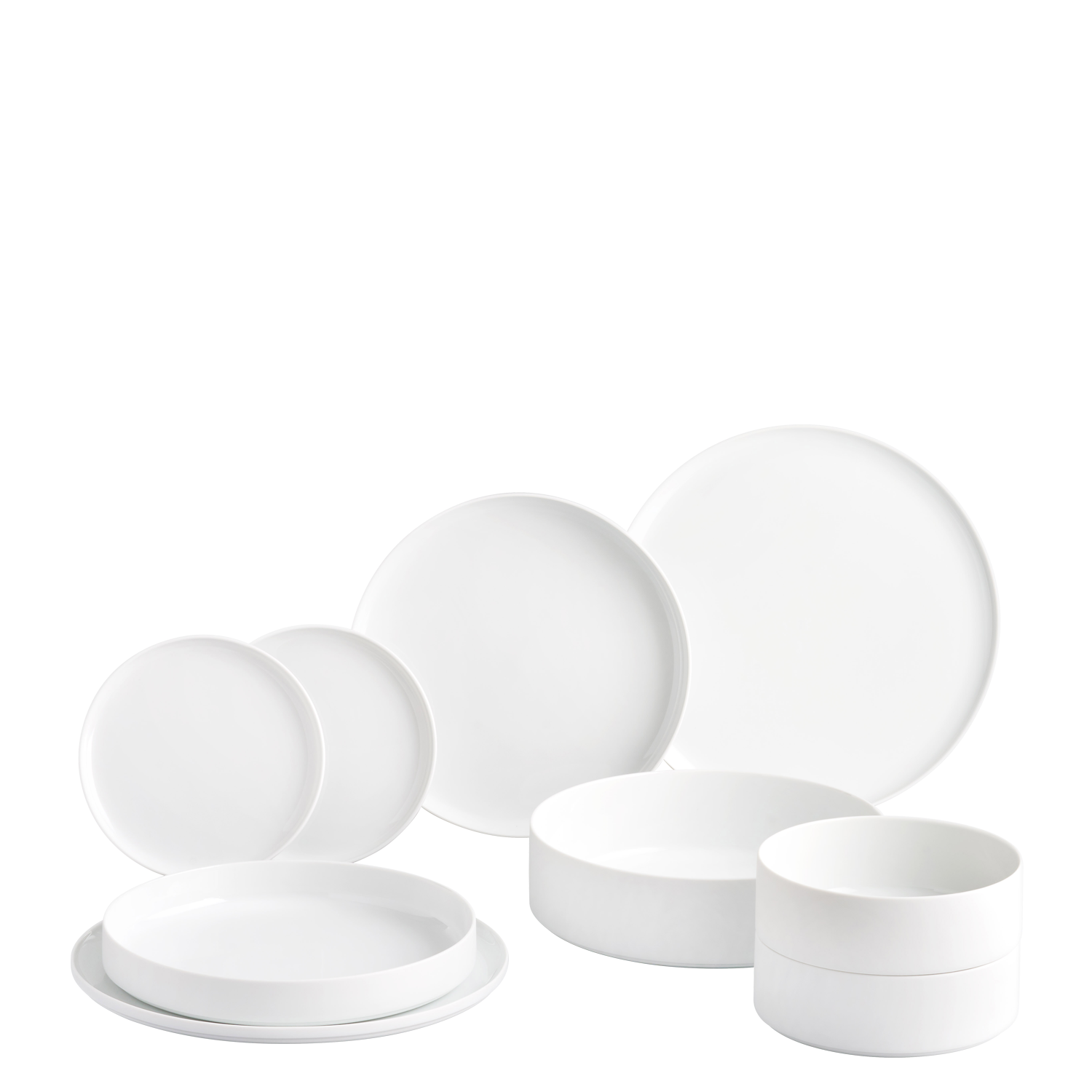 Geschirr-Set Dinner 9-tlg. – DATUM Satin White modern