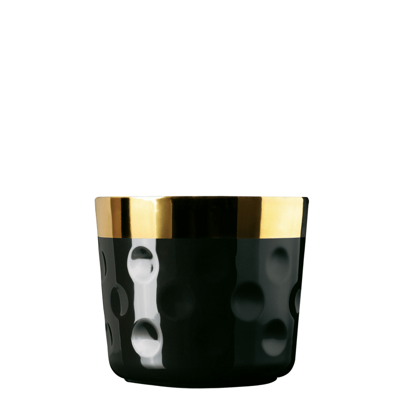 Champagne goblet black, dot-pattern relief 