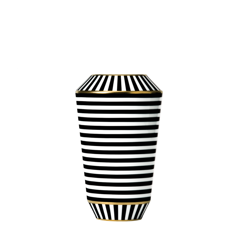 Vase LUNA, schwarz/gold 